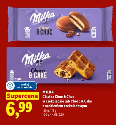 Ciastka Milka Choco & Cake z nadzieniem czekoladowym promocja w Lidl