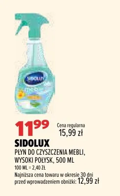Płyn do czyszczenia mebli wysoki połysk Sidolux promocja w Drogerie Natura