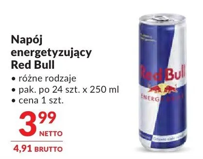 Napój energetyzujący Red Bull różne rodzaje promocja w Makro