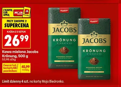 Kawa mielona Jacobs Krönung promocja w Biedronka