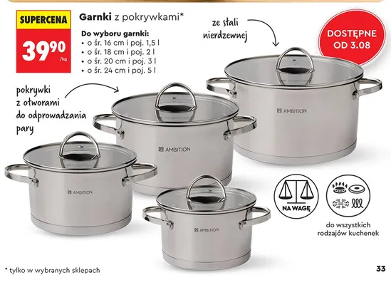Garnek z pokrywką Ambition 1,5 l promocja w Biedronka