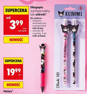 Ołówki HB z gumką Kuromi 2-pak promocja w Biedronka