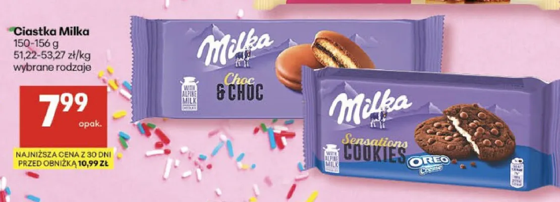 Ciastka Milka Sensations Cookies Oreo Creme promocja w Delikatesy Centrum