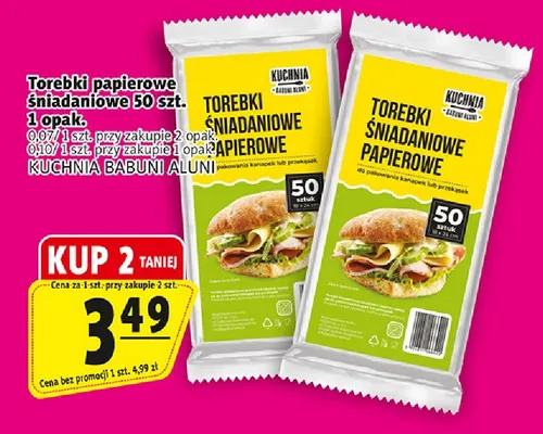Torebki papierowe śniadaniowe Kuchnia Babuni Aluni promocja w Prim Market