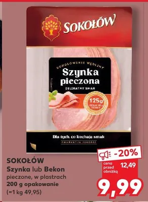 Szynka lub bekon pieczona, w plastrach promocja w Kaufland
