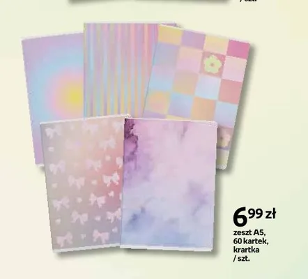 Zeszyt A5 pastelowy wzorzysty 60 kartek kratka promocja w Empik