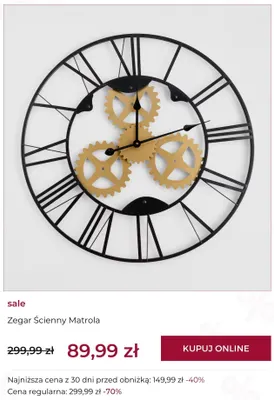Zegar ścienny Matrola promocja w home&you