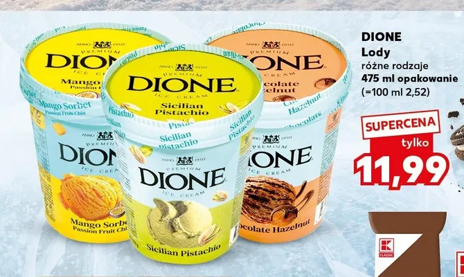 Lody Dione Sicilian Pistachio promocja w Kaufland