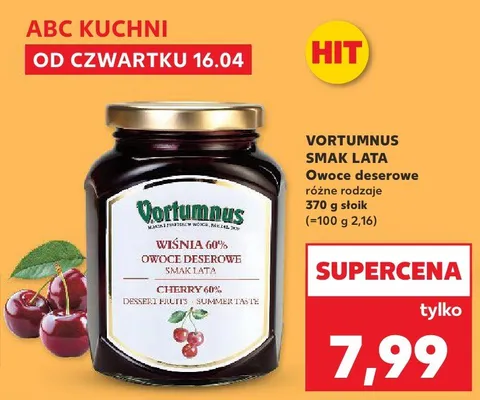 Owoce deserowe wiśnia 60% owoce deserowe smak lata różne rodzaje promocja w Kaufland