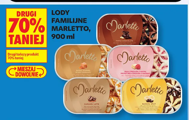 Lody familijne Marletto Triple Chocolate promocja w Biedronka