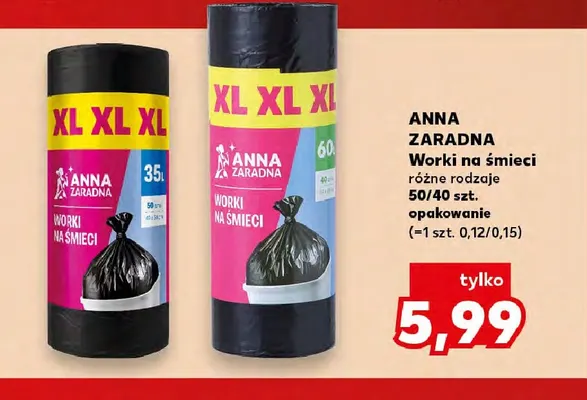 Worki na śmieci 35 l Anna Zaradna promocja w Kaufland