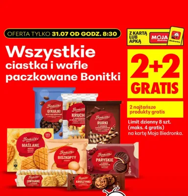 Ciastka kruche Bonitki z nadzieniem o smaku wiśniowym promocja w Biedronka