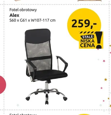 Fotel obrotowy Alex promocja w Black Red White