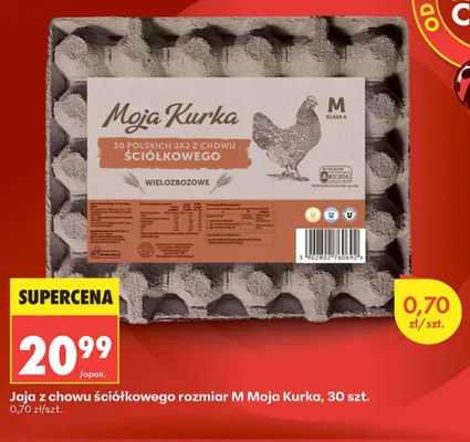 Jaja z chowu ściółkowego rozmiar M Moja Kurka promocja w Biedronka