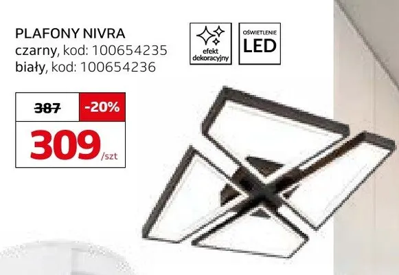 Plafon Light Prestige Nivra czarny promocja w Komfort