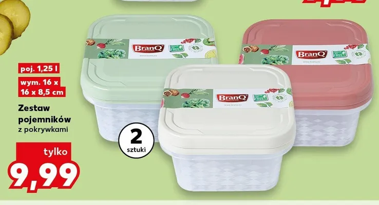 Zestaw pojemników z pokrywkami BranQ 2-pak 1,25 l promocja w Kaufland