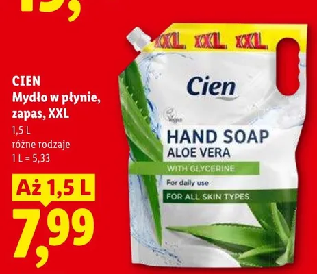 Mydło w płynie zapas XXL CIEN promocja w Lidl