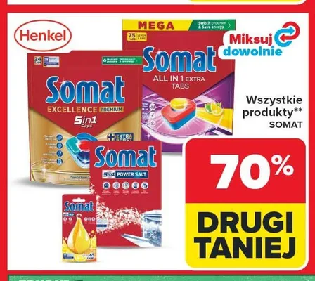 Sól do zmywarki Somat 5in1 Power Salt promocja w Carrefour