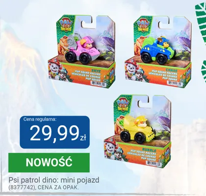 Psi Patrol Dino mini pojazd promocja w Smyk