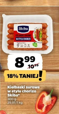 Kiełbaski surowe w stylu chorizo Skiba promocja w Netto