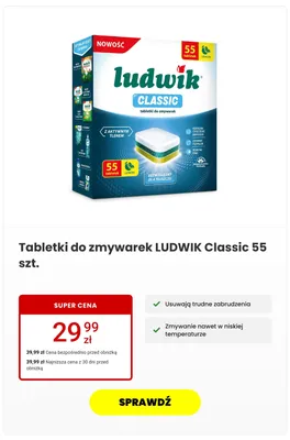 Tabletki do zmywarek Ludwik Classic promocja w Media Expert