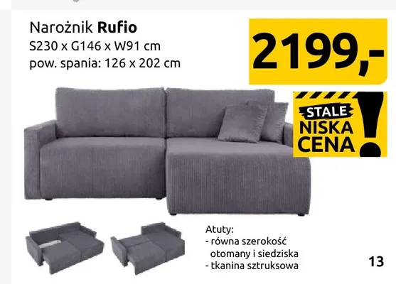 Narożnik Rufio promocja w Black Red White