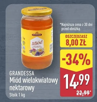 Miód wielokwiatowy nektarowy promocja w Aldi