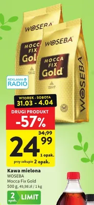 Kawa mielona Mocca Fix Gold promocja w Intermarche