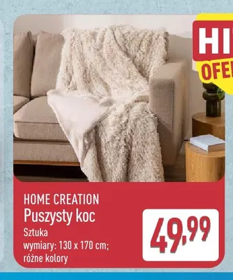 Puszysty koc Home Creation 130x170 cm promocja w Aldi