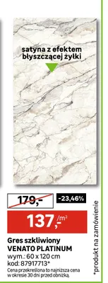 Gres szkliwny Venato Platinum promocja w Leroy Merlin
