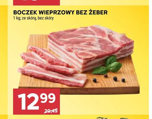 Boczek wieprzowy bez żeber ze skórą promocja w Stokrotka