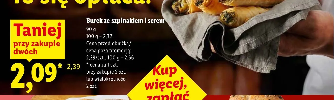 Burek ze szpinakiem i serem promocja w Lidl
