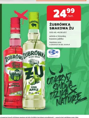 Żubrówka smakowa Żu wiśnia z limonką promocja w Stokrotka