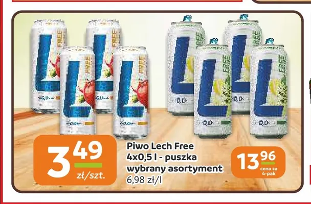 Piwo bezalkoholowe Lech 4-pak 500 ml promocja w Gama