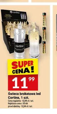 Świeca brokatowa LED Cortina promocja w Twój Market