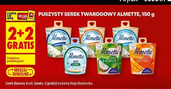 Puszysty serek twarogowy Almette jogurtowy promocja w Biedronka