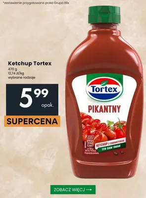 Ketchup pikantny Tortex promocja w Delikatesy Centrum