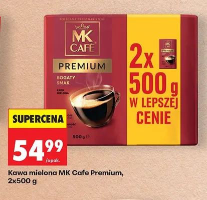Kawa mielona MK Café Premium 2-pak 500 g promocja w Biedronka