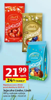 Jajeczka Lindor, Lindt 180g, wybrane rodzaje promocja w Auchan