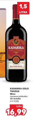 Wino czerwone półsłodkie Kadarika Gold Tradija promocja w Kaufland