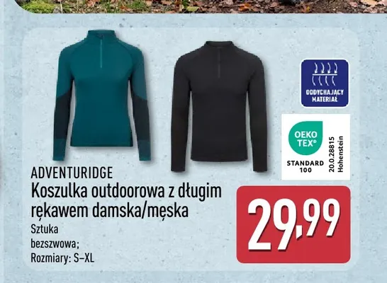 Koszulka outdoorowa z długim rękawem damska/męska Adventuridge promocja w Aldi