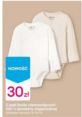 2-pak body niemowlęcych 100% bawełny organicznej chłopięce promocja w Pepco