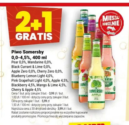 Piwo Somersby Blueberry Lemon Light 4,0% promocja w Twój Market