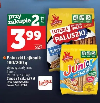 Paluszki Lajkonik klasyczne promocja w TOPAZ