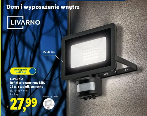 Reflektor zewnętrzny LED, 24 W, z czujnikiem ruchu promocja w Lidl
