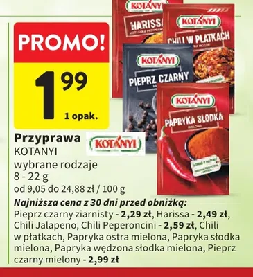 Przyprawa Chili w płatkach Kotanyi promocja w Intermarche