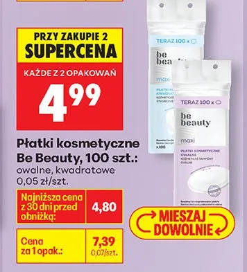 Płatki kosmetyczne kwadratowe promocja w Biedronka