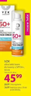 Ultra lekki krem do twarzy z SPF50+ VZK promocja w Hebe