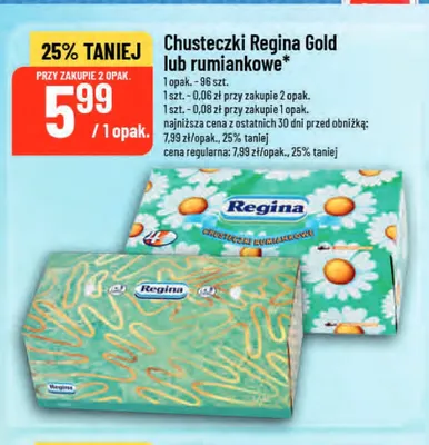 Chusteczki Regina rumiankowe promocja w POLOmarket
