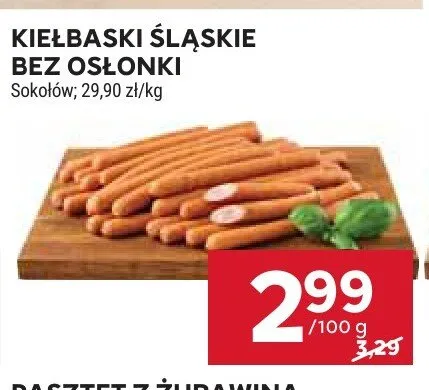 Kiełbaski śląskie bez osłonki Sokołów promocja w Stokrotka